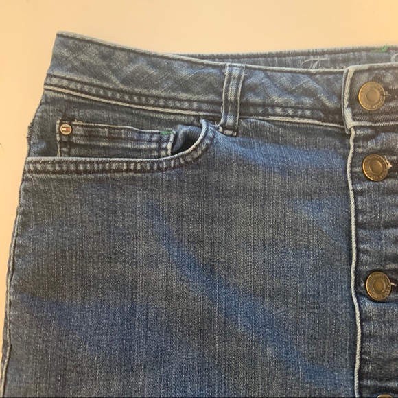 Tommy Hilfiger Blue Denim Jean Button Front Skirt - Picture 3 of 10